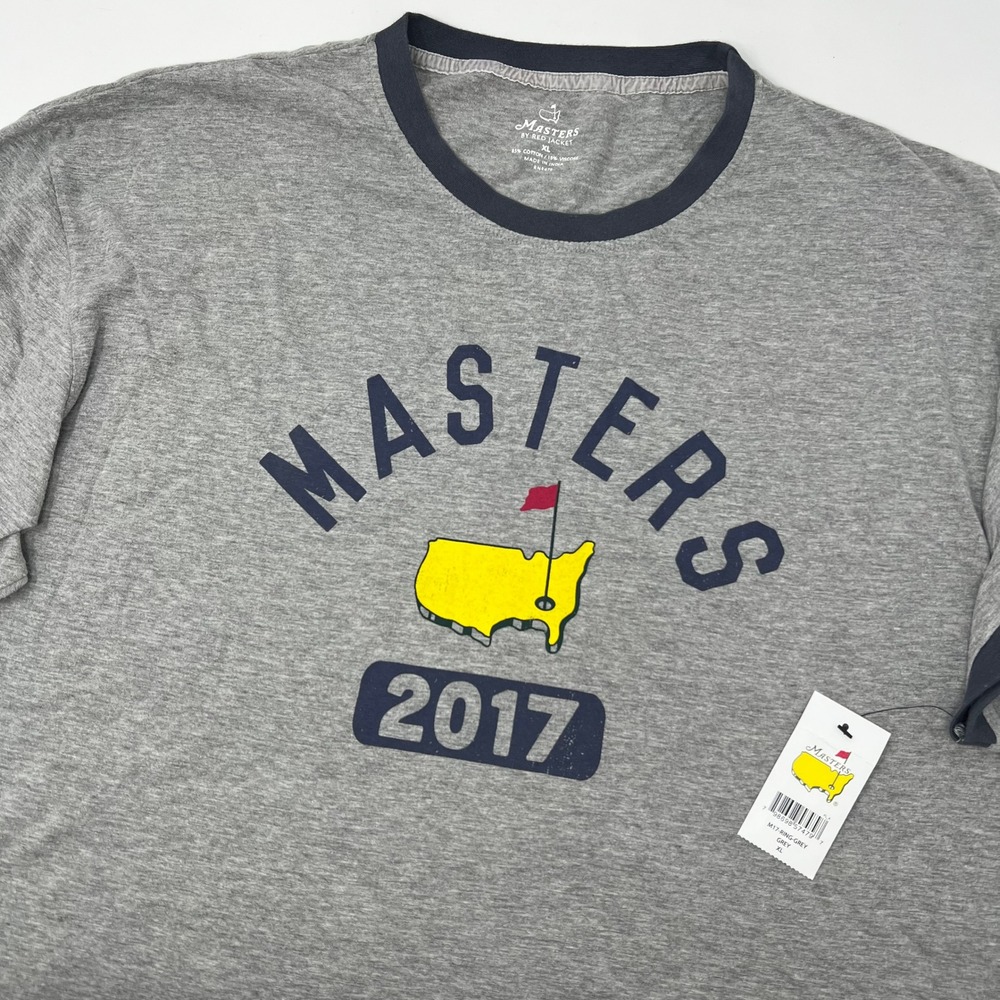 Masters by Red Jacket 2017 Tournament Ringer T-Shirt Mens XL Gray New With Tags